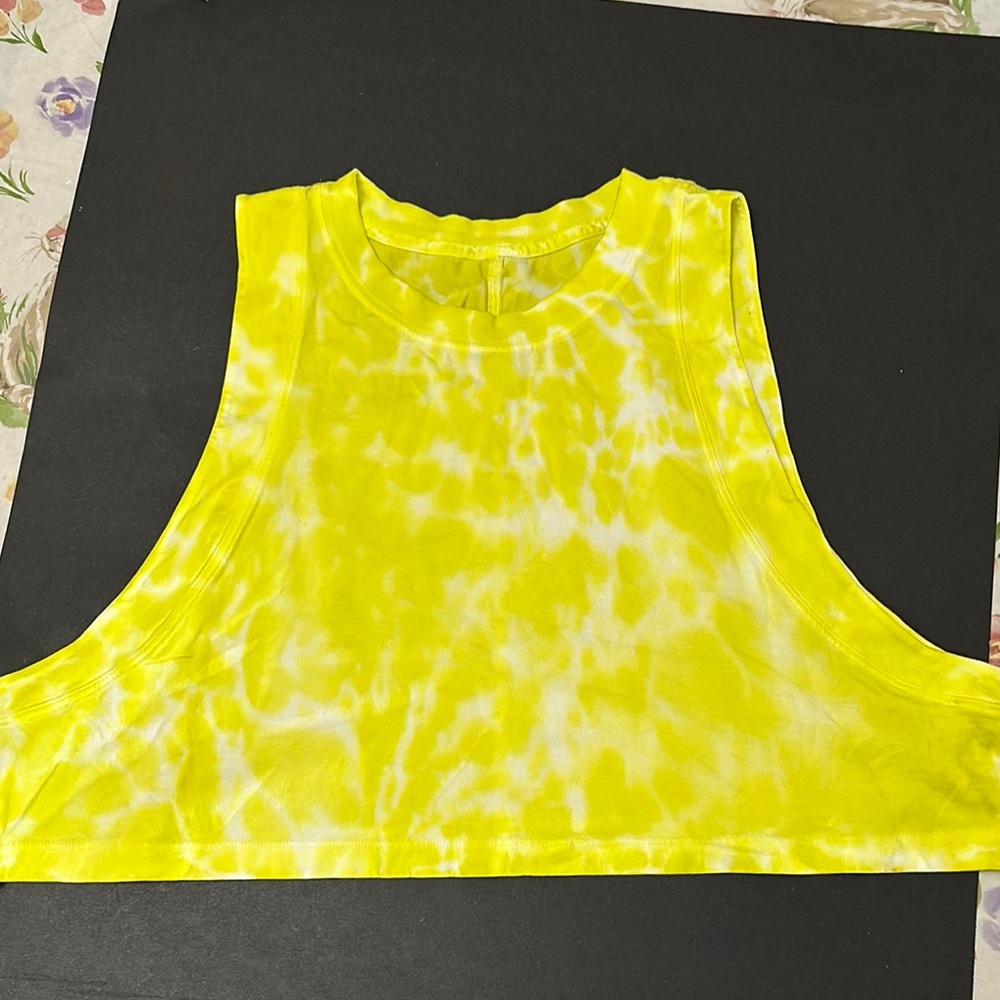Lululemon Yellow Tie-Dye Women's Oversized Crop Top